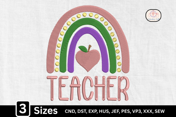 Apple Rainbow Teacher: An Embroidery Design Review