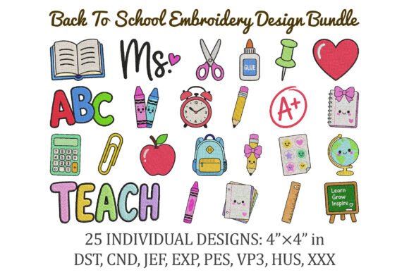 Back to School Embroidery Design Bundle Review