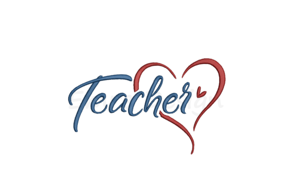 Charming Teacher Heart Embroidery Design