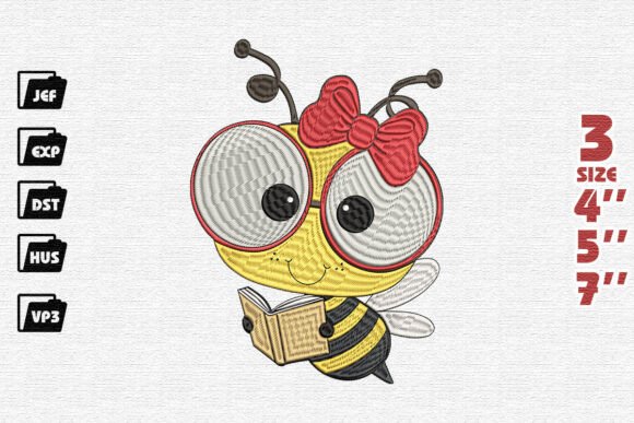 Cute Reading Bee Embroidery: A Designer's Review