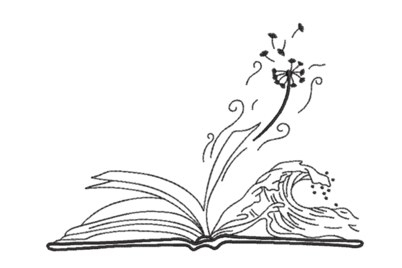 Enchanting Open Book Magic – Wave Dandelion Line