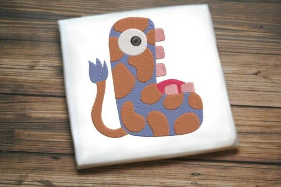 Fun Monster Alphabet Letter L: A Whimsical Embroidery Delight
