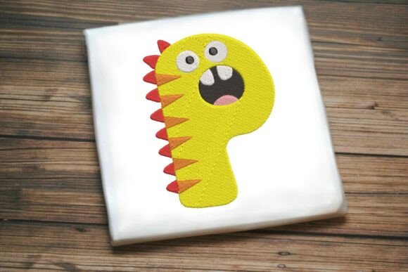 Fun Monster Alphabet Letter P: A Playful Embroidery Design