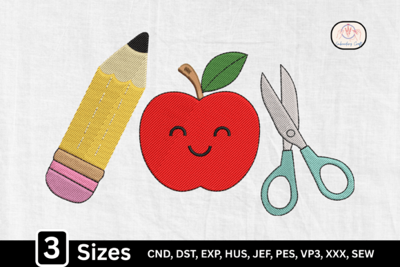 Pencil Apple Scissor Teacher: An Embroidery Review
