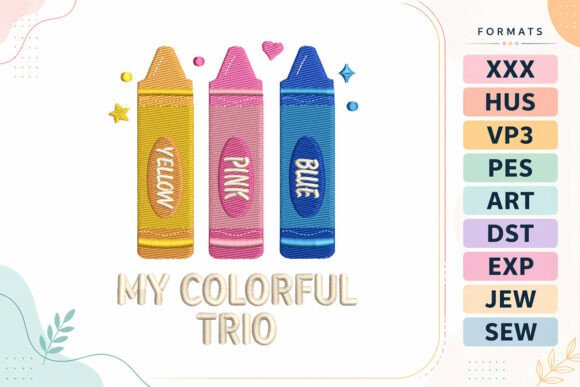 Trio Crayon Back to School: An Embroidery Seller Review